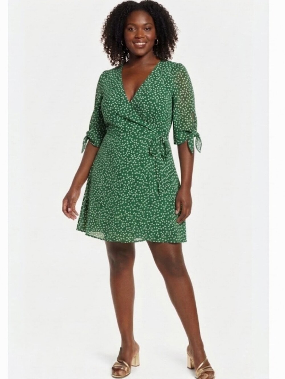 Reformation Sammy Ditsy Floral Wrap Mini Dress